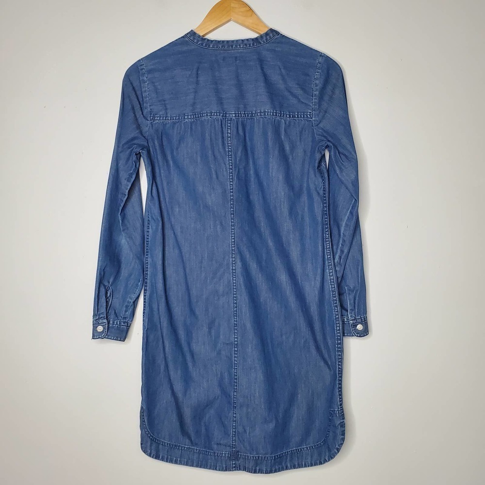 J. Crew Drapey Chambray Shirt Dress Indigo Denim Size XS - Picture 6 of 13